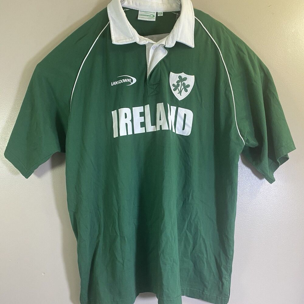 Vintage 80s-90s Ireland Rugby Long Sleeve Jersey Lansdowne Brand Mens 3XL